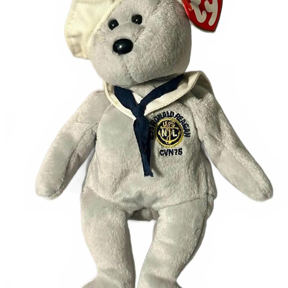 Ty Beanie Babies Ronnie the Bear Plush - Vintage 1990s Collectible Sailor Bear